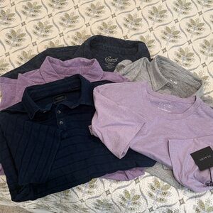 Mixed Polo & Tee Bundle in Lavender, Navy, Gray